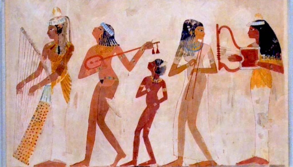 A painting of people in ancient egypt.