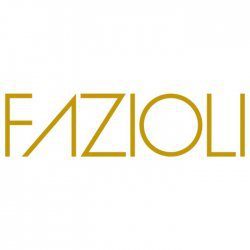 A yellow logo of the word " fazioli ".