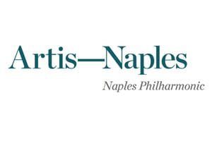 A green and white logo for the artis-naples.