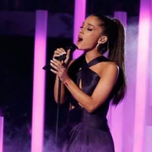 Ariana Grande performing at the 2015 Grammys